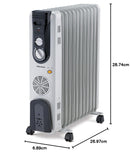 Morphy Richards OFR 13F 13-Fin Oil Filled Radiator Room Heater | 2900W (2500W + 400W PTC Fan) | Adjustable Thermostat, Safety Shut-Off, Castor Wheels | White