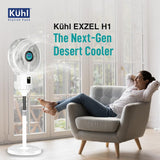 Kent KUHL Exzel H1 Next Gen Desert Cooler BLDC Pedestal with Mist &amp; Humidifier|8Blades |4Speed| Remote &amp; Touch Panel with Display| Height Adjustement| Low Noise|8 Hr Water Tank|400mm |Free installation