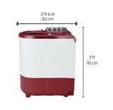 Whirlpool 8 kg 5 Star Semi-Automatic Top Loading Washing Machine (ACE SUPER SOAK 8.0, Coral Red, Supersoak Technology)
