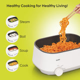 Glen 3 In 1 Multi Cooker &amp; Food Steamer, 600W, With Nonstick Pot, 2 Power Settings, Vegetable Steaming Tray, Cook Steam &amp; Boil, Multicooker Egg Boiler Machine (SA-3051MFS), 1.2 Liters