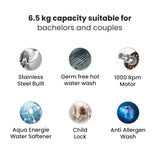 IFB 6.5 kg 5 Star Fully-Automatic Front Loading Washing Machine Appliance (Senorita WXS, Silver, In-Built Heater, 3D Wash Technology)