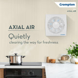 Crompton Axial Air High-Speed Plastic Exhaust/Ventilation Fan (150 mm/6 Inches, White, Pack of 1)