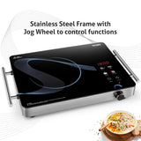 Glen 2000W Infrared Cooktop Stoves with Grill Rack for Barbecue, 3 Preset Cooking Modes, Crystal Glass Plate, Digital Display, Touch Control, SS Handle, Infrared Chulha Hot Plate (SA3075IR)