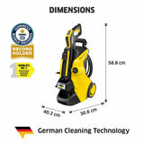 Karcher K5 Power Control *EU High Pressure Washer,2100W, 145 Bar, 500 l/h Flow Rate, 10m Hose Pipe, Portable, Powerful Cleaning for Homes, Cars, Bikes, Gardens, Multiple Accessories, German Tech