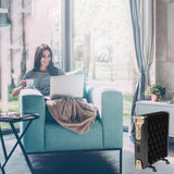 Crompton 11 Fin Insta Ferver wave Fin OFR (Oil Filled Radiator)|Room Heater|2900 W|3 Heat Settings &amp; PTC Fan Heater| Comfortable Breathing|360° Heating (Black)|2yrs warranty|Black &amp; Copper
