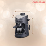 Morphy Richards Europa 800-Watt Espresso and Cappuccino Coffee Maker | Capacity 4-Cup|Coffee Strength Selector|Milk Frothing Nozzle|Removable Drip Tray for Easy Cleaning|2 Year Product Warranty| Black