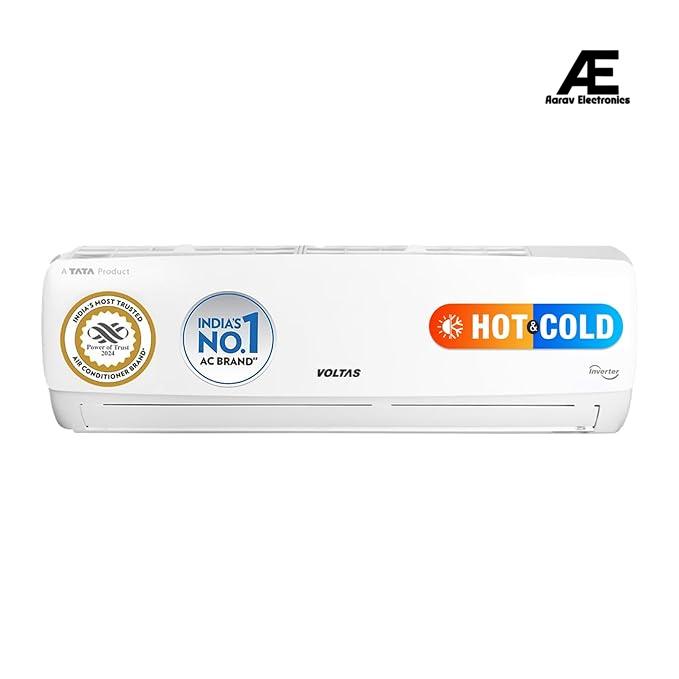 Voltas 2 Ton 3 Star, Hot &amp; Cold Inverter Split AC (Copper, Anti-dust Filter, 243VH Vertis Elegant-1, White)