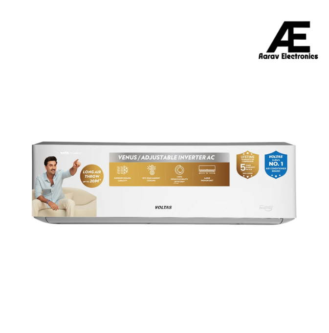 Voltas 2 Ton 3 Star Inverter Split AC 243INV Venus Luxe, 6-in-1 Cooling, 55°C Cooling