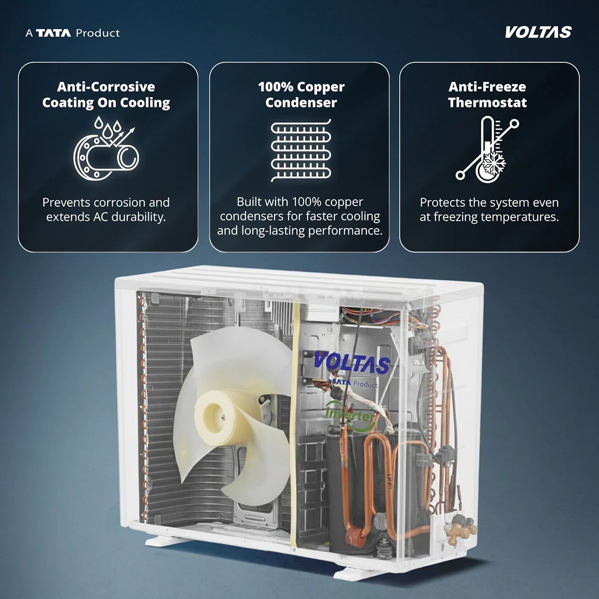 Voltas 2 Tons 5 Star Inverter Split AC|Sleep mode|Auto Clean|Memory Re ...
