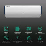 VOLTAS Vectra 4 in 1 Convertible 1.5 Ton 5 Star Inverter Split AC with Anti-Dust Filter (Copper Condenser, 185V Vectra Pearl Marvel)