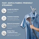 HAVELLS Fyber Standing Garment Steamer for clothes| 1600 Watt | 3 Steam Control | Adjustable Pole Height | Quick Steam Ready | 1.3L Detachable Tank