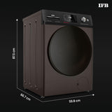IFB 9/6/3 kg Fully Automatic Washer Dryer Refresher with Steam Refresh, AI Powered, 100% Dry Clothes, 9 Swirl Wash Mimic Handwashing, WiFi &amp; Eco Inverter Motor (WDR EXECUTIVE ZMN 9/6/3, Mocha)