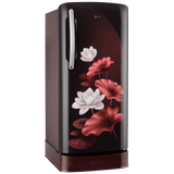 LG 201L Single Door Refrigerator, Base Stand Drawer, Smart Inverter Compressor, Scarlet Lotus, 5 Star,(GLD2156ZHSL)