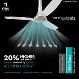 Nex Dryft A90 BLDC Ceiling Fan 1200 mm – Classic White, Energy-Efficient BLDC Motor (320001)