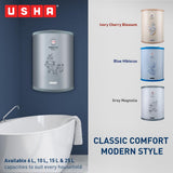 Usha Misty 15 Ltr 2000-Watt 5 Star Storage Water Heater (Grey Magnolia)
