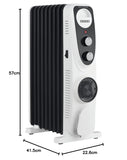 Usha OFR 4211 FU PTC Oil Filled Radiator Room Heater – 11 Fin, Black