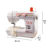 Usha Wonder Stitch Plus Automatic Sewing Machine – 23 Built-in Stitches, One-Step Buttonhole, Automatic Needle Threader, Free Arm, Hard Cover, 860 SPM – White