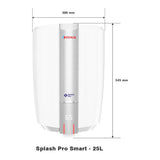 Venus Splash Pro Smart 25L Storage Water Heater – Graphite Silver, Porcelain Enamelled Glass-Lined Tank (25SX) (501240)