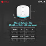 Havells Bianca+ 25L 5 Star Water Heater (White Blue) | Fast Heating | Dual Element