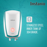 Havells Instanio 3L Instant Water Heater 4.5kW (White Blue) | ISI Certified Geyser