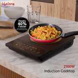 Lifelong 2100 Watt Induction Stove Touch Panel,Upto 5.5KVA Surge Protection,Electric Induction with 7 Preset Indian Menu Options,Auto Shut-Off&Temperature Control