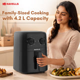 Havells Prolife Aero 4.2L Air Fryer | 6-in-1 Cooking | 85% Less Oil | AeroCrisp Technology