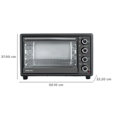 Bajaj 3000 TMC 30L OTG Oven – 1500W Oven Toaster Grill with Motorized Rotisserie, Black (420107)
