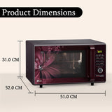 LG 28 L Convection Microwave Oven (MC2886BRUM, Black, 360° Motorised Rotisserie for Bar-be-queing, Diet Fry, Ghee in 12Mins, 251 Auto Cook Menu, Stainless steel cavity &amp; Health Plus Menu)