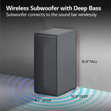 LG Soundbar S40Q, 300W Dolby Digital Soundbar for TV with Subwoofer, 2.1Ch Home Theatre System, Deep Bass, Bluetooth, HDMI