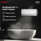 Havells Fabia Slim 15L Horizontal Right Storage Water Heater(Geyser)|Faster Heating|Safer to use|Saves electricity|Anti Rust Tank|Incoloy Element|7 Year Tank Warranty| Free Installation &amp; Flexi Pipes