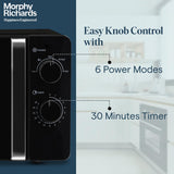 Morphy Richards 20 Litres Solo Microwave Oven| 6 Power Levels| Timer Function|Defrost| Overheat Protection with Auto Shut Off| 2 Year Product Warranty | Black