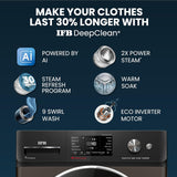 IFB  5 Star Powered by AI with 9 Swirl Wash, WiFi, Fully Automatic Front Load Washing Machine (Executive MBN 9014K CMS , Steam Refresh Program with Eco Inverter, Mocha)