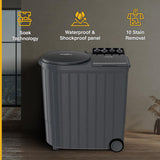 Whirlpool 11Kg Semi-Automatic Top Loading Washing Machine (ACE XL11 DMIX GRAPHITE GREY (30344))