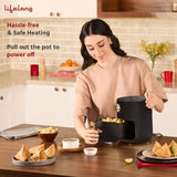 Lifelong 2.5L Air Fryer For Home-800W Small Airfryer Machine To Fry,Bake&amp;Roast With Timer Control-Oil Free Fryer Machine-Electric Air-Fryer With 360° Hot Air Circulation Technology (Llhf26),Black