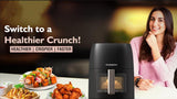 Crompton Ameo DLX 4.2L Digital Air Fryer with Live Cooking Window | 1450W Super Helix Heating | 7-in-1 Functions | Quick Fry Technology | Low Noise | Oil-Free Healthy Cooking | 2 Year Warranty