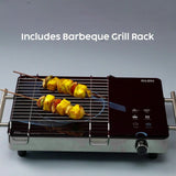 Glen 2000W Infrared Cooktop Stoves with Grill Rack for Barbecue, 3 Preset Cooking Modes, Crystal Glass Plate, Digital Display, Touch Control, SS Handle, Infrared Chulha Hot Plate (SA3075IR)