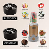 INALSA Bullet Mixer Grinder|5 Jar include 2 Storage Jar For Smothies,Coffee,Dry fruits &amp; Wet Grinding|600 W, Copper Motor|3 Blades Including Froth Blade with 2 Sipper &amp; 1 Seasoning Cap|2 Yr Warranty