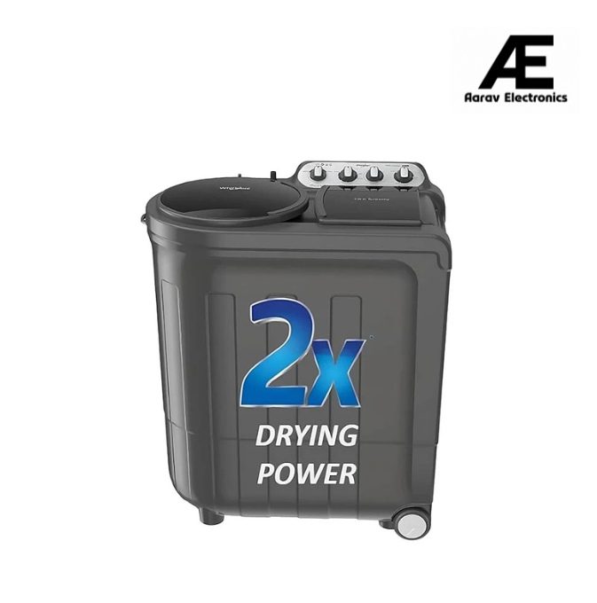 Whirlpool 7.5 Kg 5 Star Turbo Dry Semi-Automatic Top Loading Washing Machine ( ACE 7.5 TRB DRY MAX Grey Dazzle, 5 YR, 10 MIN Quick Drying)