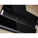 Electrolux 90cm semi vertical Chimney for up to 500 sqft Kitchen, Filter-Free, PowerBoost, UltimateTaste 700, Stainless Steel, (ECS9939KB,Black Metal)