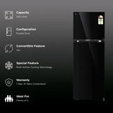 LG GLT3426SNBM 343L 2 Star Frost Free Double Door Convertible Refrigerator with Smart Inverter Compressor, Smart Diagnosis™, Multi Air Flow & Black Mirror Finish (2026 Model)