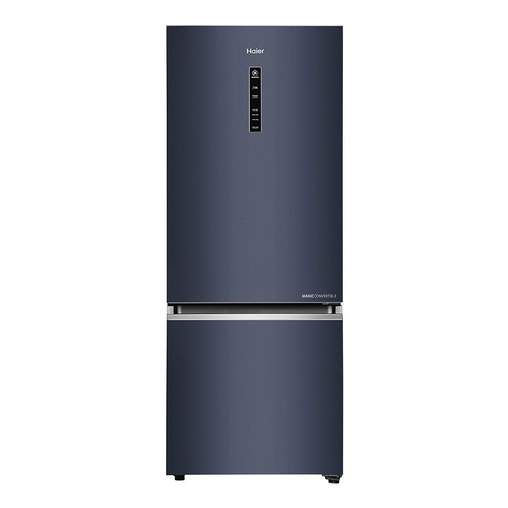 Haier 325L 2 Star Frost Free Bottom Mount Double Door Refrigerator | 14-in-1 Convertible | Triple Inverter & Dual Fan Technology | Magic Cooling | 1 Hour Icing | Graphite Black | HRB-3752BGKA-P