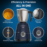 Crompton Ameo Pro 750W 3 Jar | Mixer Grinder | MaxiGrind | Motor Vent-X Technology |3 Stainless Steel Jars and 1 Juicer Jar | Black &amp; Blue
