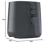 PHILIPS Essential Air Fryer (Slate Grey, HD9200/60, 4.1L, 0.80 kilograms), 1400 Watts