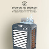 Crompton Zelus DAC 30L Portable Air Cooler, Grey | Honeycomb Pads, Ice Chamber, 4-Way Air Flow, Inverter Compatible