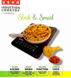 Usha CJ2000WTCXL 2000 Watt Induction Cooktop | Touch Control | Black