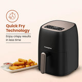 Crompton Ameo 4.2L Digital Air Fryer | 1400W Quick Fry Technology | Oil-Free Healthy Cooking | Super Helix Heating Element | Digital Display with Indian Preset Menus