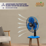 USHA Maxx Air 400MM High Speed Table Fan (Blue & Black)