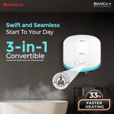 Havells Bianca+ 25L 5 Star Water Heater (White Blue) | Fast Heating | Dual Element