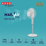 USHA PF MAXX Air Ultra 400mm White ISI Ceiling Fan | High Air Delivery | 1350 RPM | Copper Motor