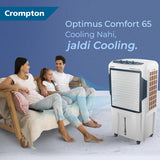 Crompton Optimus Comfort 65L Desert Air Cooler (ACGC-OPTICOMF65) | Low Noise | Honeycomb Pads | Humidity Control